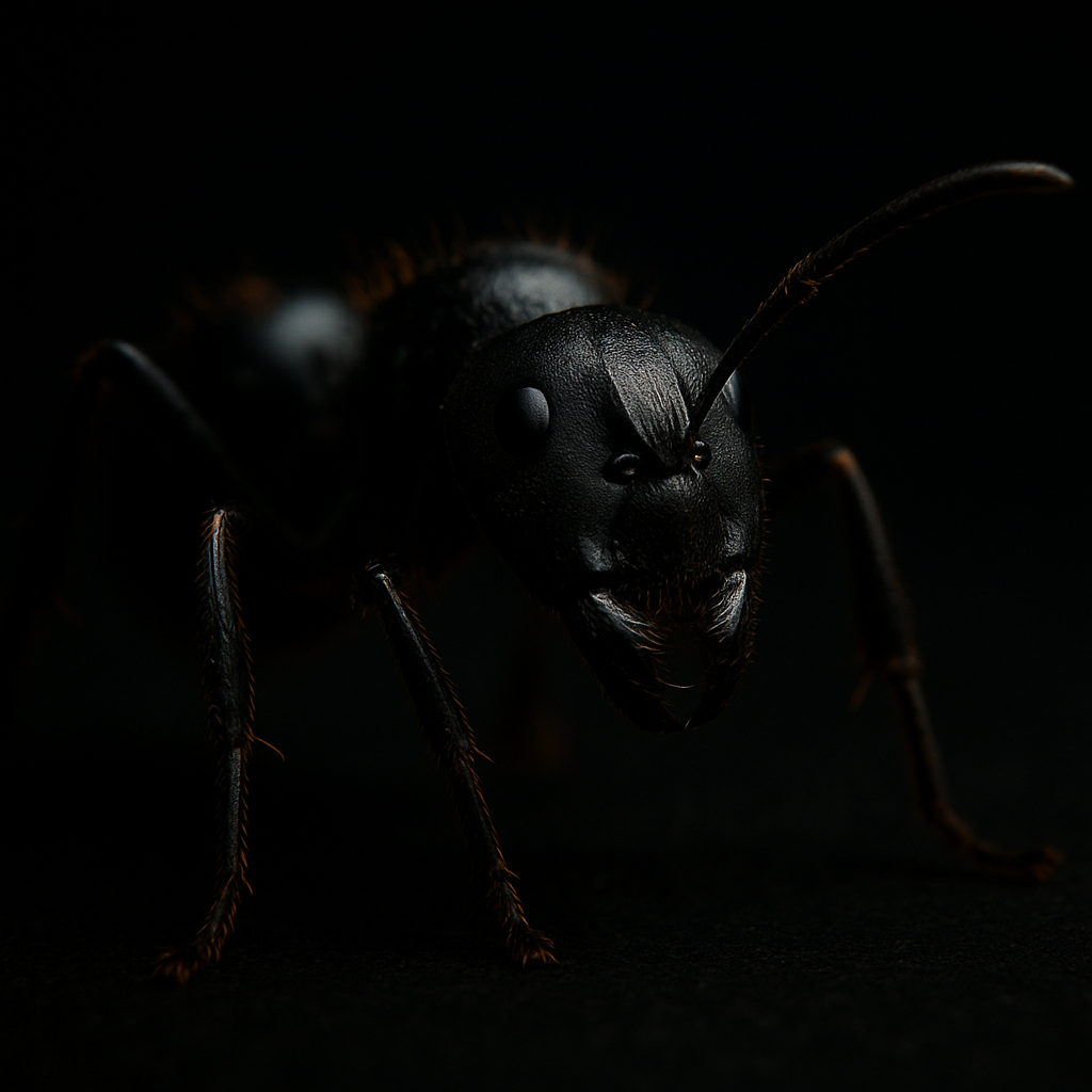 Macro close-up of a black ant — DGS ant and crawling insect treatment