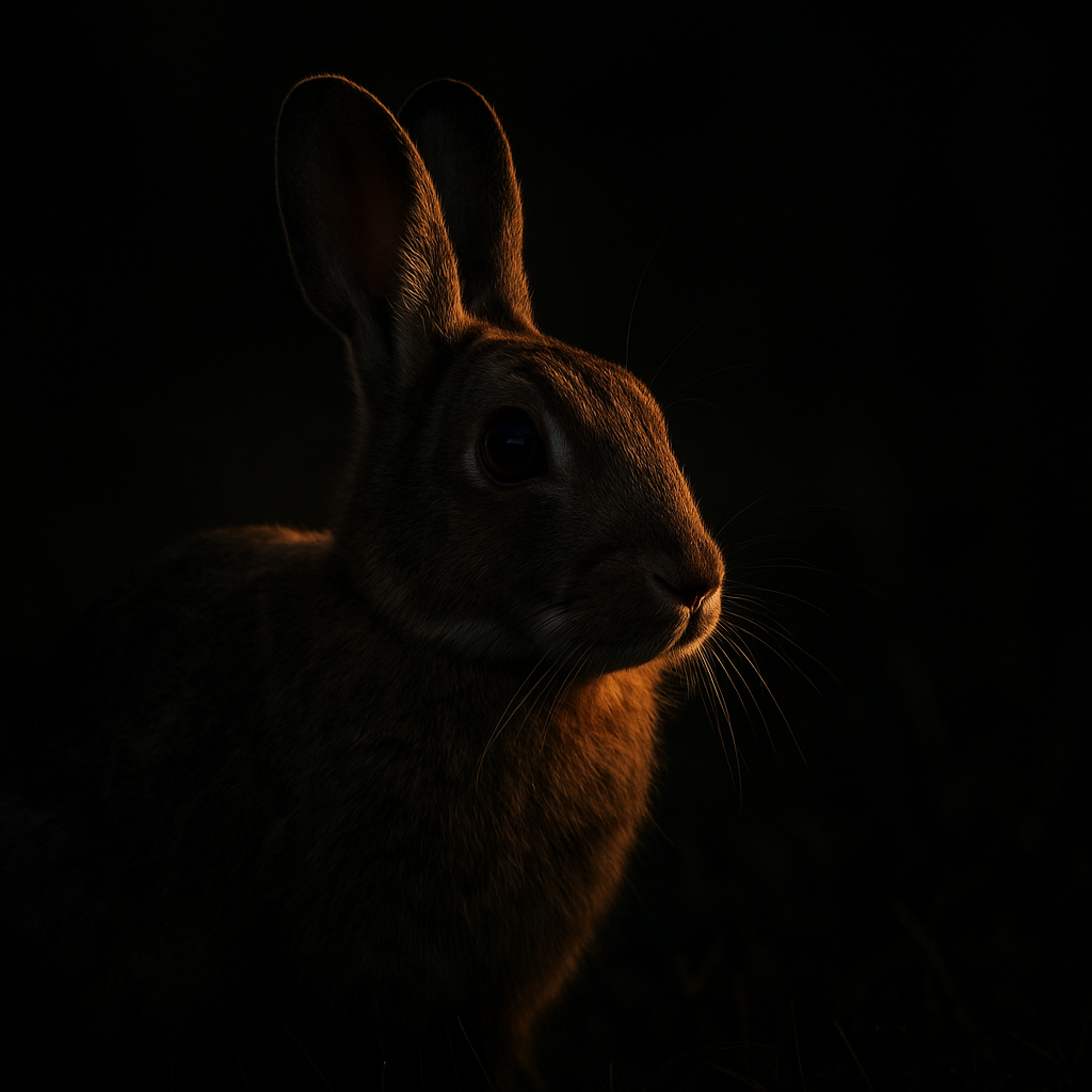 Wild rabbit in a dark field — DGS rabbit control